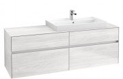 Тумба під раковину Villeroy&Boch Collaro 160х50 см ДСП біле дерево C02700E8
