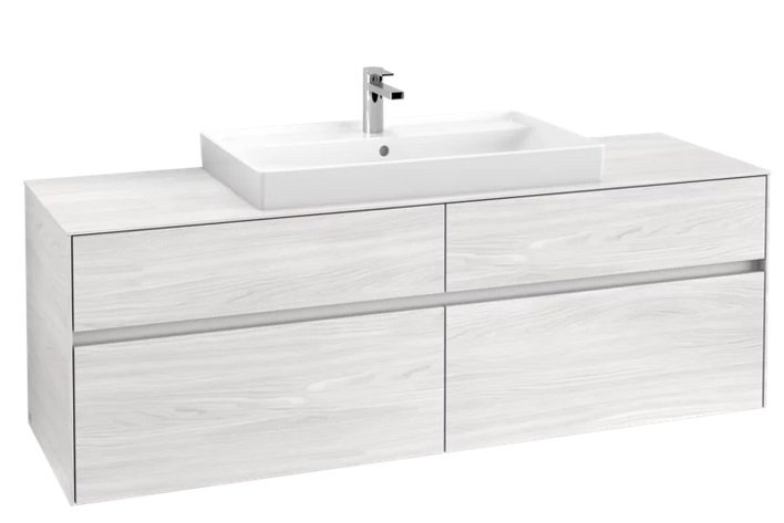 Тумба під раковину Villeroy&Boch Collaro 160х50 см ДСП біле дерево C02800E8