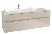 Тумба под раковину Villeroy & Boch Collaro 160х50 см ДСП мягкий серый C02900VK