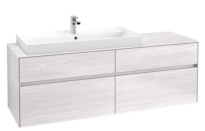 Тумба під раковину Villeroy&Boch Collaro 160х50 см ДСП біле дерево C02900E8