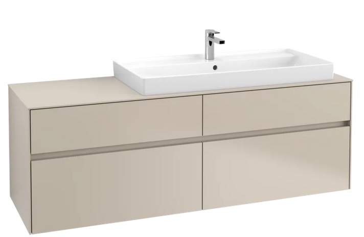 Тумба под раковину Villeroy & Boch Collaro 160х50 см ДСП мягкий серый C03000VK