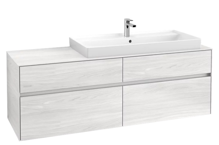 Тумба під раковину Villeroy&Boch Collaro 160х50 см ДСП біле дерево C03000E8