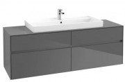 Тумба под раковину Villeroy & Boch Collaro 160х50 см МДФ глянцевый серый C03100FP