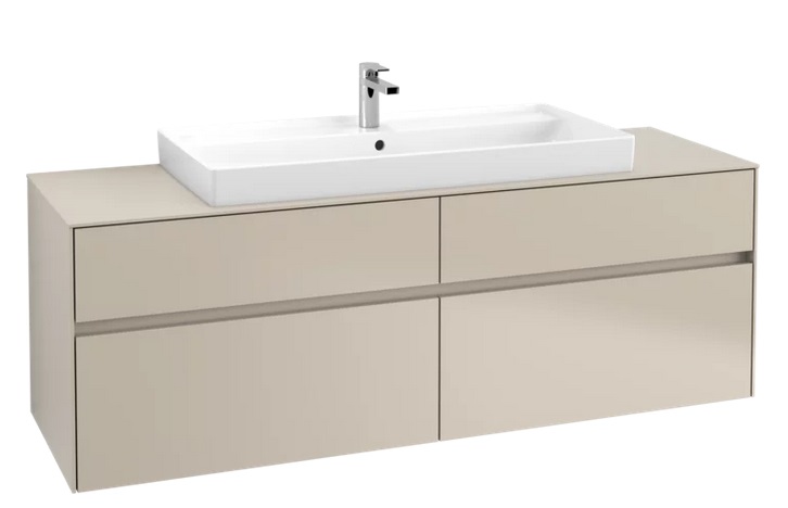 Тумба під раковину Villeroy & Boch Collaro 160х50 см ДСП м'який сірий C03100VK