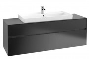 Тумба під раковину Villeroy & Boch Collaro 160х50 см МДФ чорний матовий лак C03100PD