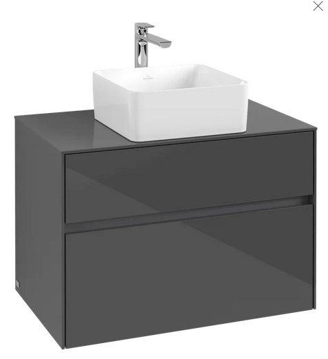 Тумба під раковину Villeroy & Boch Collaro 80х50 см МДФ глянсовий сірий C03700FP