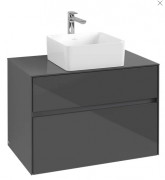 Тумба під раковину Villeroy & Boch Collaro 80х50 см МДФ глянсовий сірий C03700FP