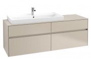 Тумба під раковину Villeroy & Boch Collaro 160х50 см ДСП м'який сірий C02900VK