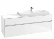 Тумба під раковину Villeroy&Boch Collaro 160х50 см МДФ глянсовий білий C03000DH