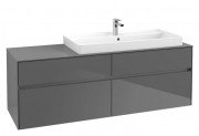 Тумба під раковину Villeroy&Boch Collaro 160х50 см МДФ глянсовий сірий C03000FP