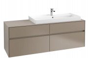 Тумба під раковину Villeroy & Boch Collaro 160х50 см ДСП сірий трюфель C03000VG
