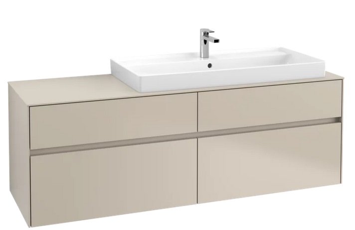 Тумба под раковину Villeroy & Boch Collaro 160х50 см ДСП мягкий серый C03000VK