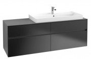 Тумба під раковину Villeroy & Boch Collaro 160х50 см МДФ чорний матовий лак C03000PD