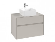 Тумба під раковину Villeroy&Boch Collaro 80х50 см ДСП м'який сірий C03700VK