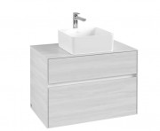 Тумба під раковину Villeroy&Boch Collaro 80х50 см ДСП біле дерево C03700E8