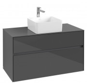 Тумба под раковину Villeroy & Boch Collaro 100х50 см МДФ глянцевый серый C03800FP