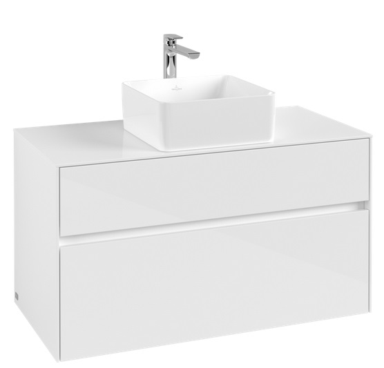 Тумба під раковину Villeroy&Boch Collaro 100х50 см ДСП матовий білий C03800MS