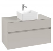 Тумба під раковину Villeroy&Boch Collaro 100х50 см ДСП м'який сірий C03800VK