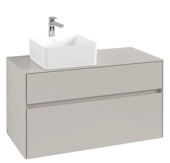 Тумба под раковину Villeroy & Boch Collaro 100х50 см ДСП мягкий серый C03900VK