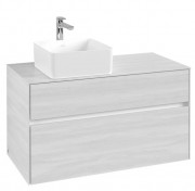 Тумба під раковину Villeroy&Boch Collaro 100х50 см ДСП біле дерево C03900E8