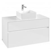 Тумба под раковину Villeroy & Boch Collaro 100х50 см МДФ глянцевый белый C03800DH