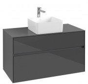 Тумба під раковину Villeroy&Boch Collaro 100х50 см МДФ глянсовий сірий C03800FP
