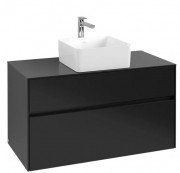 Тумба под раковину Villeroy & Boch Collaro 100х50 см МДФ черный матовый лак C03800PD