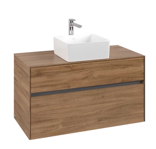 Тумба под раковину Villeroy & Boch Collaro 100х50 см ДСП дуб канзас C03800RH