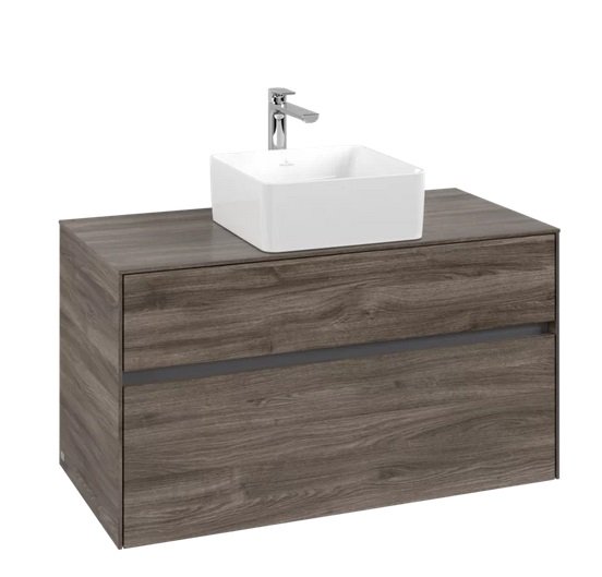 Тумба під раковину Villeroy & Boch Collaro 100х50 см ДСП кам'яний дуб C03800RK