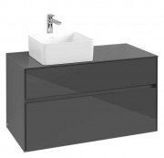 Тумба под раковину Villeroy & Boch Collaro 100х50 см МДФ глянцевый серый C03900FP