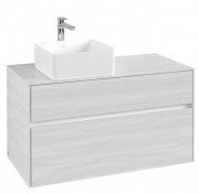 Тумба під раковину Villeroy&Boch Collaro 100х50 см ДСП біле дерево C03900E8