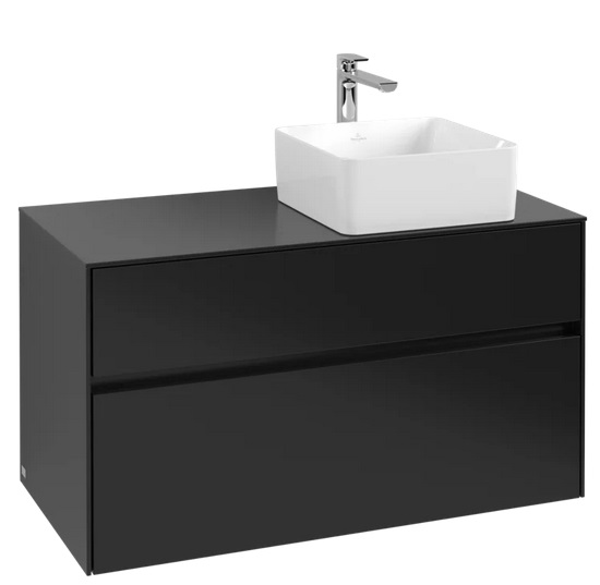 Тумба под раковину Villeroy & Boch Collaro 100х50 см МДФ черный матовый лак C04000PD