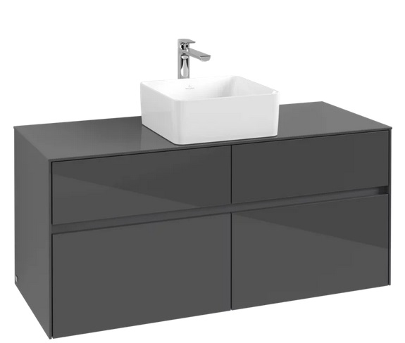 Тумба під раковину Villeroy&Boch Collaro 120х50 см МДФ глянсовий сірий C04100FP