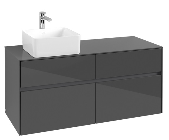 Тумба под раковину Villeroy & Boch Collaro 120х50 см МДФ глянцевый серый C04200FP