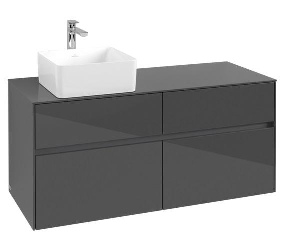 Тумба под раковину Villeroy & Boch Collaro 120х50 см МДФ глянцевый серый C04200FP