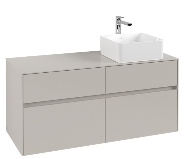 Тумба під раковину Villeroy&Boch Collaro 120х50 см ДСП м'який сірий C04300VK