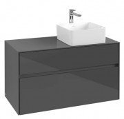 Тумба під раковину Villeroy&Boch Collaro 100х50 см МДФ глянсовий сірий C04000FP