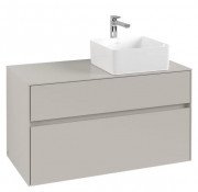 Тумба під раковину Villeroy&Boch Collaro 100х50 см ДСП м'який сірий C04000VK