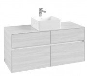 Тумба під раковину Villeroy&Boch Collaro 120х50 см ДСП біле дерево C04100E8