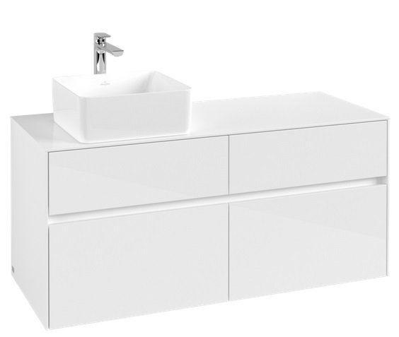 Тумба под раковину Villeroy & Boch Collaro 120х50 см МДФ глянцевый белый C04200DH