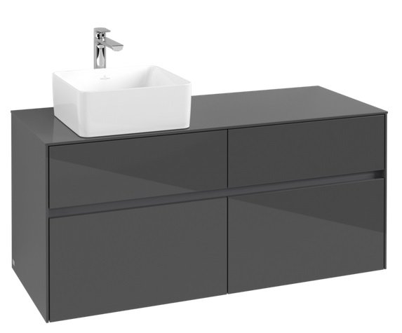 Тумба под раковину Villeroy & Boch Collaro 120х50 см МДФ глянцевый серый C04200FP