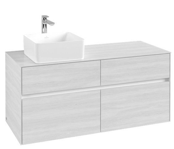 Тумба під раковину Villeroy&Boch Collaro 120х50 см ДСП біле дерево C04200E8