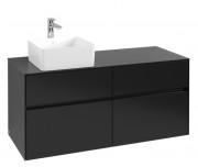 Тумба під раковину Villeroy&Boch Collaro 120х50 см МДФ чорний матовий лак C04200PD