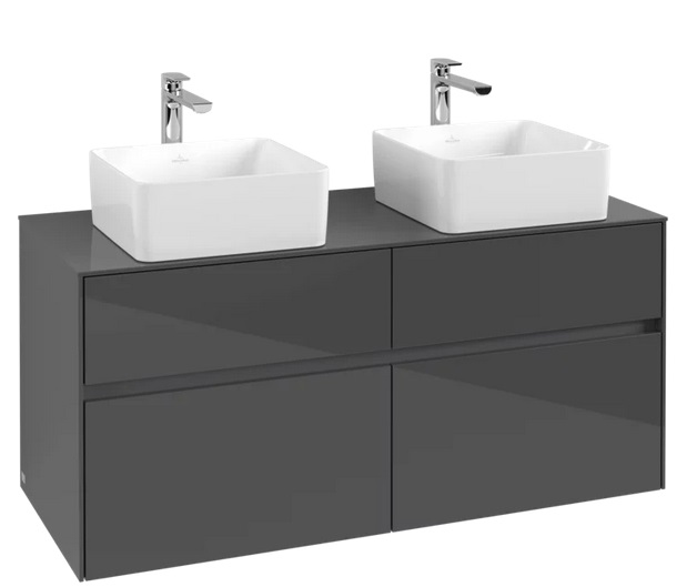 Тумба под раковину Villeroy & Boch Collaro 120х50 см МДФ глянцевый серый C04400FP