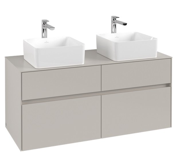 Тумба під раковину Villeroy&Boch Collaro 120х50 см ДСП м'який сірий C04400VK
