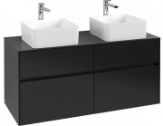 Тумба під раковину Villeroy&Boch Collaro 120х50 см МДФ чорний матовий лак C04400PD