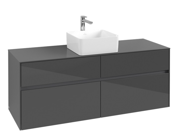 Тумба под раковину Villeroy & Boch Collaro 140х50 см МДФ глянцевый серый C04500FP