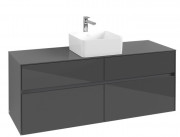 Тумба під раковину Villeroy&Boch Collaro 140х50 см МДФ глянсовий сірий C04500FP