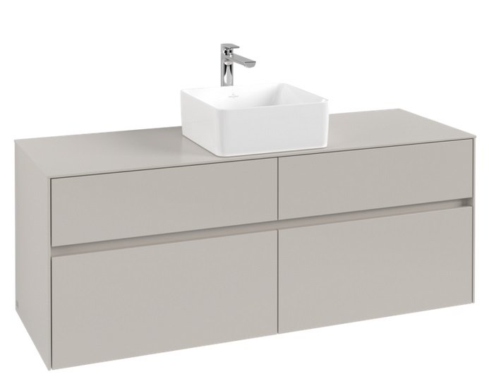 Тумба під раковину Villeroy&Boch Collaro 140х50 см ДСП м'який сірий C04500VK
