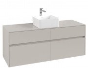 Тумба під раковину Villeroy&Boch Collaro 140х50 см ДСП м'який сірий C04500VK